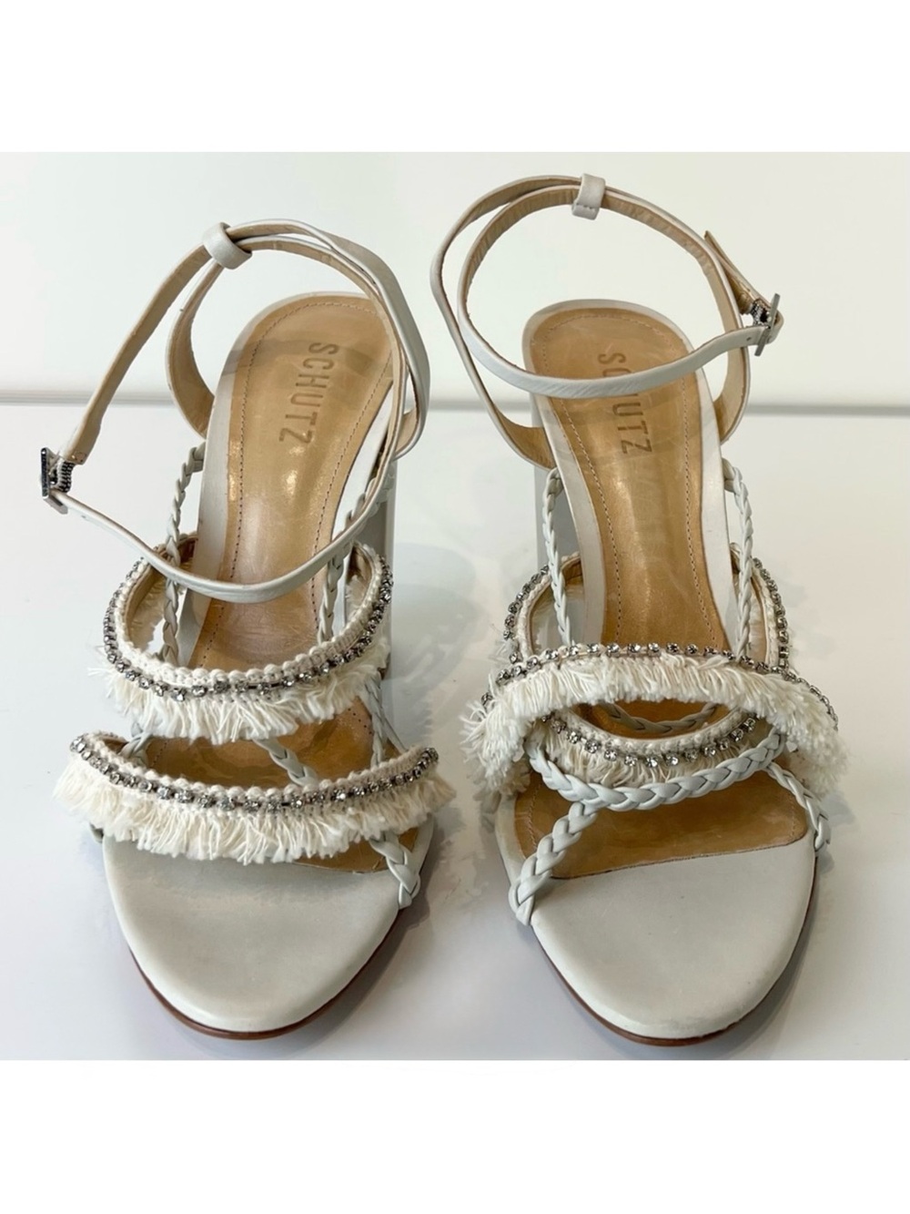NEW SCHUTZ REVOLVE IVORY SANDALS - Picture 10 of 13